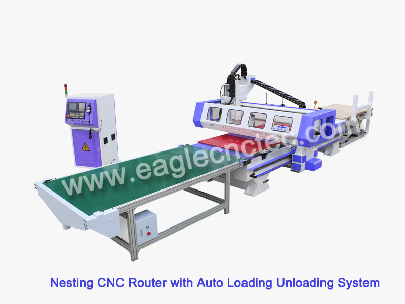 nesting cnc router with auto loading unloading
