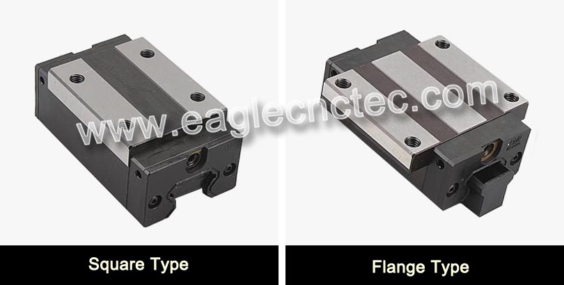 pmi linear guideway carriage square and flange type difference