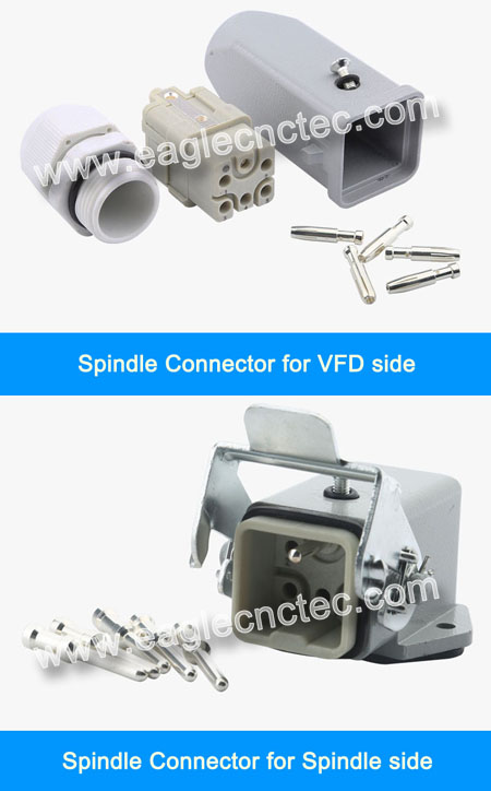 air cooled spindle connectors male and female part