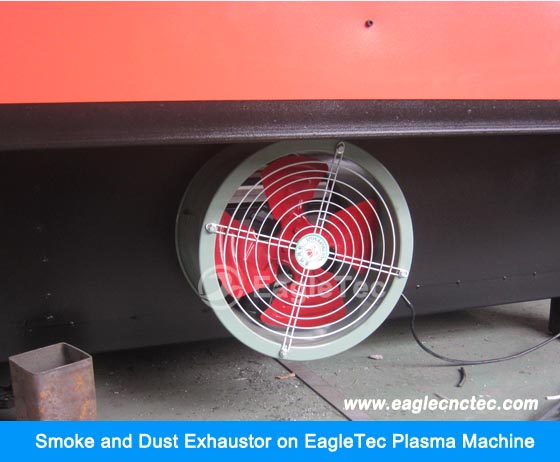 smoke and dust exhaustor on eagletec plasma cutter machine