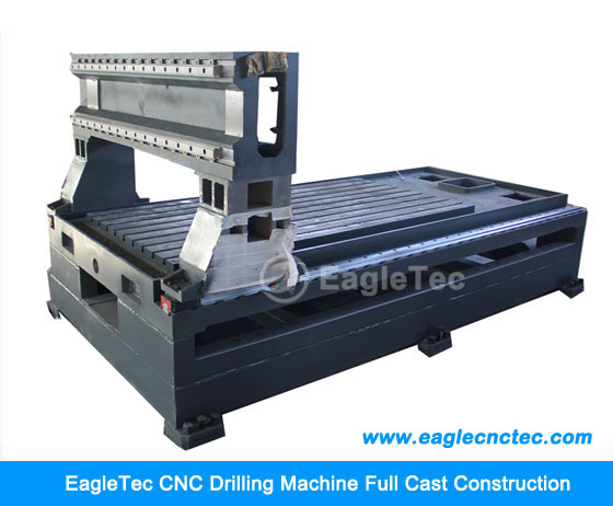 eagletec cnc drill press HT250 castable construction gantry pillar worktable