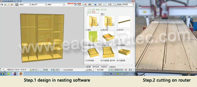cnc wood cutting machine with nesting software