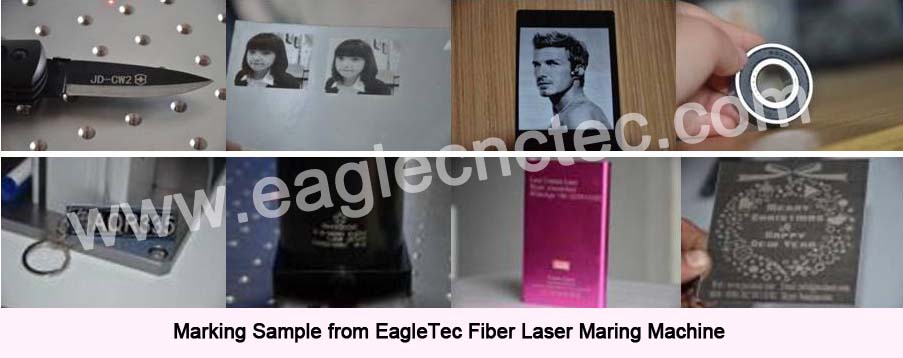 marking samples from fiber laser marking machine