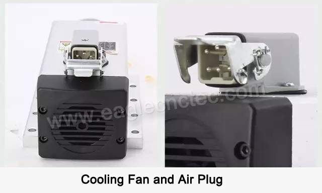 spindle cooling fan and air plug