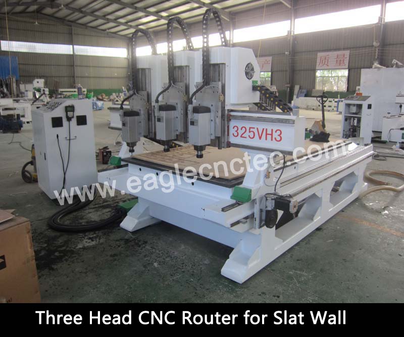 three head cnc router for slat wall making 