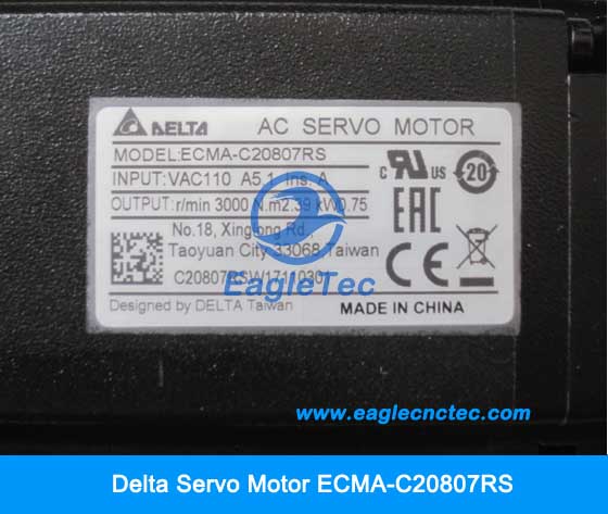 delta servo motor ECMA-C20807RS nameplate