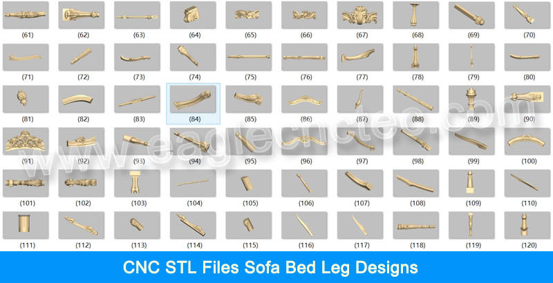 3D STL Files sofa bed leg designs for CNC Router image