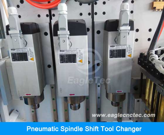 pneumatic spindle shift tool changer on cnc wood router