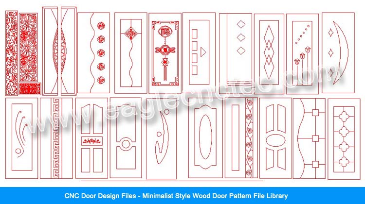 cnc door design files – minimalist style door pattern file package 