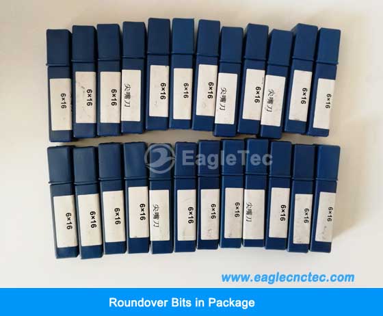 roundover router bits in independent plastic case