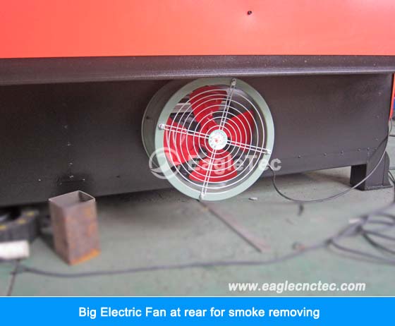 cnc plasma cutter big electric fan at the rear for smoke removing